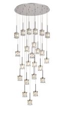 Acacia 87.8cm 24 Light G9 5m Round Multiple Pendant Polished Chrome / Clear Crystal Shade, Item Weight: 32.4kg