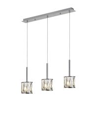 Acacia 3 Light G9 2m Linear Pendant Polished Chrome / Clear Crystal Shade