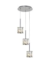 Acacia 30cm 3 Light G9 2m Round Pendant Polished Chrome / Clear Crystal Shade