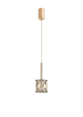 Acacia 10.8cm 1 Light G9 2m Single Pendant French Gold / Clear Crystal Shade