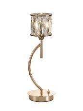 Acacia 1 Light G9 Vertical Crystal Table Lamp French Gold & Clear Crystal Shade