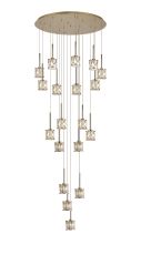 Acacia 76.8cm 19 Light G9 3.5m Round Multiple Pendant French Gold / Clear Crystal Shade, Item Weight: 25.1kg