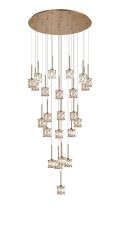 Acacia 87.8cm 24 Light G9 5m Round Multiple Pendant French Gold / Clear Crystal Shade, Item Weight: 32.4kg