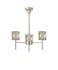 Acacia 45.5cm 3 Light G9 Telescopic/Semi Flush French Gold / Clear Crystal Shade
