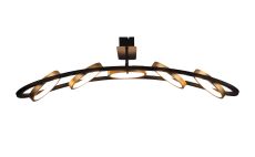Corvus Linear Ceiling, 5 Ring, 36W LED, 3200K, 2200lm, Satin Black / Gold, 3yrs Warranty
