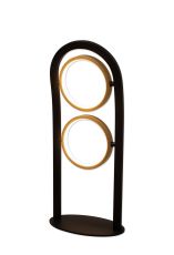 Corvus Table Lamp, 2 Ring, 16W LED, 3200K, 880lm, Satin Black / Gold, 3yrs Warranty