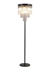 Nutration Floor Lamp, 9 Light E14, Brown Oxide With Fluted Glass And Crystal Item Weight: 17.5kg