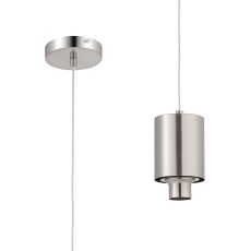 Odeyscene 12cm Pendant (FRAME ONLY), 1 x E27, Satin Nickel/Clear Twisted Cable
