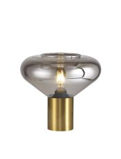 Odeyscene Wide Table Lamp, 1 x E27, Aged Brass/Smoke Plated Glass