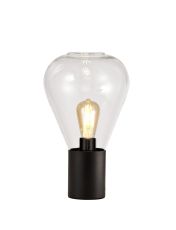 Odeyscene Narrow Table Lamp, 1 x E27, Satin Black/Clear Glass