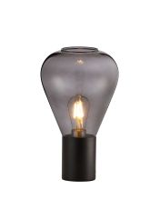 Odeyscene Narrow Table Lamp, 1 x E27, Satin Black/Inky Black Glass