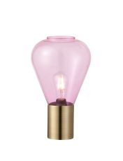 Odeyscene Narrow Table Lamp, 1 x E27, Antique Brass/Lilac Glass