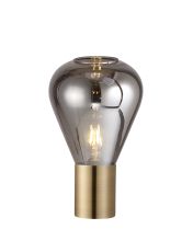 Odeyscene Narrow Table Lamp, 1 x E27, Antique Brass/Smoke Plated Glass