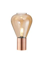 Odeyscene Narrow Table Lamp, 1 x E27, Antique Copper/Amber Glass