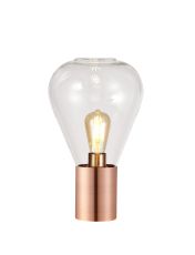 Odeyscene Narrow Table Lamp, 1 x E27, Antique Copper/Clear Glass