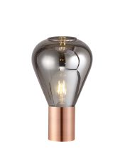 Odeyscene Narrow Table Lamp, 1 x E27, Antique Copper/Smoke Plated Glass