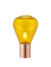 Odeyscene Narrow Table Lamp, 1 x E27, Antique Copper/Yellow Glass