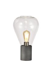 Odeyscene Narrow Table Lamp, 1 x E27, Pewter/Clear Glass