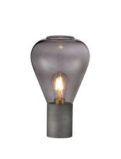 Odeyscene Narrow Table Lamp, 1 x E27, Pewter/Inky Black Glass