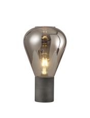 Odeyscene Narrow Table Lamp, 1 x E27, Pewter/Smoke Plated Glass