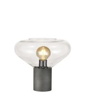 Odeyscene Wide Table Lamp, 1 x E27, Pewter/Clear Glass
