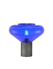 Odeyscene Wide Table Lamp, 1 x E27, Pewter/Blue Ink Glass