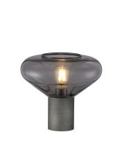 Odeyscene Wide Table Lamp, 1 x E27, Pewter/Inky Black Glass
