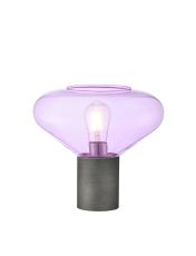 Odeyscene Wide Table Lamp, 1 x E27, Pewter/Lilac Glass