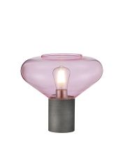 Odeyscene Wide Table Lamp, 1 x E27, Pewter/Pink Glass