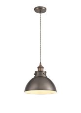 Ottoerba 25cm Medium Pendant, 1 x E27, Antique Silver/Copper/White