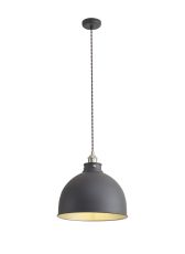 Ottoerba 33cm Large Pendant, 1 x E27, Graphite / Satin Nickel / Silver