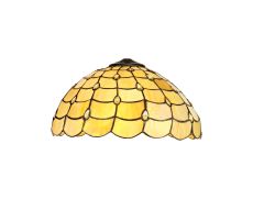 Pacemenu Tiffany 40cm Shade Only Suitable For Pendant/Ceiling/Table Lamp, Beige/Clear Crystal