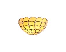 Pacemenu Tiffany 30cm Wall Lamp, 2 x E14, Beige/Clear Crystal