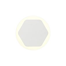 Palermo Magnetic Base Wall Lamp, 12W LED 3000K 498lm, 15/19cm Horizontal Hexagonal Centre, Sand White/Round Acrylic Frosted Diffuser