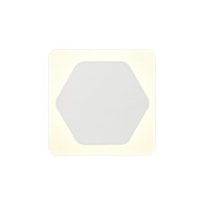 Palermo Magnetic Base Wall Lamp, 12W LED 3000K 498lm, 15cm Horizontal Hexagonal 19cm Square Centre, Sand White/Acrylic Frosted Diffuser
