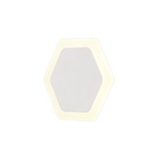 Palermo Magnetic Base Wall Lamp, 12W LED 3000K 498lm, 15/19cm Horizontal Hexagonal Centre, Sand White/Acrylic Frosted Diffuser