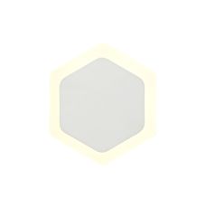 Palermo Magnetic Base Wall Lamp, 12W LED 3000K 498lm, 15/19cm Vertical Hexagonal Centre, Sand White/Acrylic Frosted Diffuser
