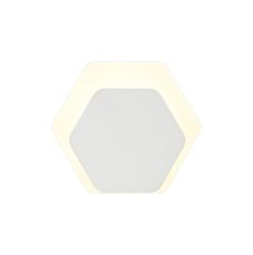 Palermo Magnetic Base Wall Lamp, 12W LED 3000K 498lm, 15/19cm Horizontal Hexagonal Bottom Offset, Sand White/Acrylic Frosted Diffuser