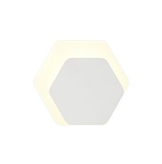 Palermo Magnetic Base Wall Lamp, 12W LED 3000K 498lm, 15/19cm Horizontal Hexagonal Right Offset, Sand White/Acrylic Frosted Diffuser