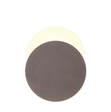 Palermo Magnetic Base Wall Lamp, 12W LED 3000K 498lm, 20/19cm Round Bottom Offset, Coffee/Acrylic Frosted Diffuser