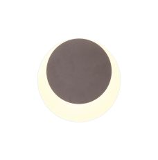 Palermo Magnetic Base Wall Lamp, 12W LED 3000K 498lm, 15/19cm Round Top Offset, Coffee/Acrylic Frosted Diffuser