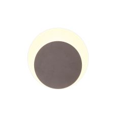 Palermo Magnetic Base Wall Lamp, 12W LED 3000K 498lm, 15/19cm Round Bottom Offset, Coffee/Acrylic Frosted Diffuser
