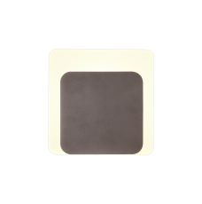 Palermo Magnetic Base Wall Lamp, 12W LED 3000K 498lm, 15/19cm Square Bottom Offset, Coffee/Acrylic Frosted Diffuser