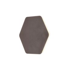 Palermo Magnetic Base Wall Lamp, 12W LED 3000K 498lm, 20/19cm Horizontal Hexagonal Centre, Coffee/Acrylic Frosted Diffuser