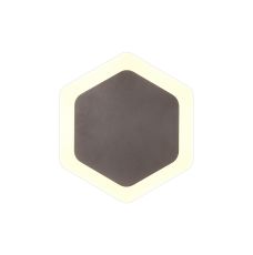 Palermo Magnetic Base Wall Lamp, 12W LED 3000K 498lm, 15/19cm Vertical Hexagonal Centre, Coffee/Acrylic Frosted Diffuser