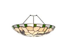Palomino 35cm Tiffany Non-electric Uplighter Shade, Green/Cream/Clear Crystal