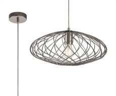 Pappardelle 40cm Elliptical Sphere Pendant, 1 x E27, Polished Nickel