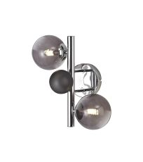 Parmingiano Wall Lamp, 2 x G9, Polished Chrome/Smoked Glass