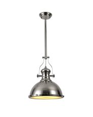 Peninaro 34cm Multi Height Pendant, 1 x E27, Polished Nickel/Frosted Glass