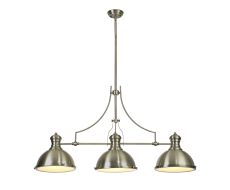 Peninaro Linear Pendant, 3 x E27, Antique Brass/Frosted Glass